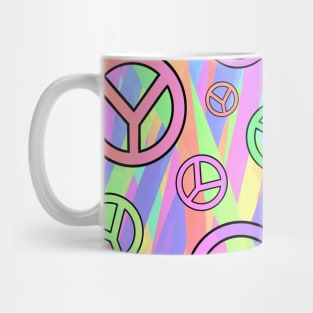 COLORFUL Retro Trippy Peace Sign Mug